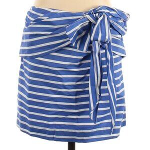 J.Crew Women's White Blue Striped Cotton Casual Short Mini Skirt, Sz 0